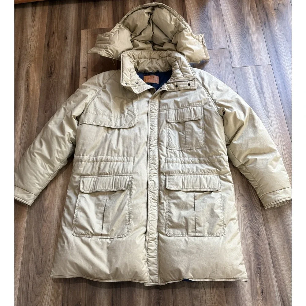 Vintage Black Sheep Brand Down Puffer Hunting Coat Jacket Field Tan Sz‎ XL Men's